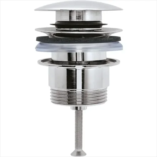  Duravit Push-open bundventil, brstet rustfrit stl