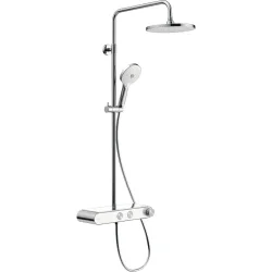 Duravit MinusFlow termostatisk Shower System med hylde, Krom|Hvid hjglans
