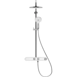 Duravit MinusFlow termostatisk Shower System med hylde, Krom|Hvid hjglans