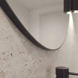 Loevschall Refine spejl med ramme, matsort, 80 cm