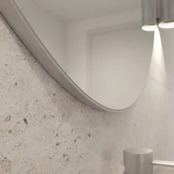 Loevschall Refine spejl med ramme, brstet aluminium, 100 cm