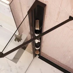 Dansani tower reol med 5 flytbare hylder. 200x10x10 cm, sort