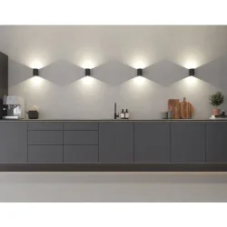 Loevschall Sekvens vglampe med up and down lights i matsort