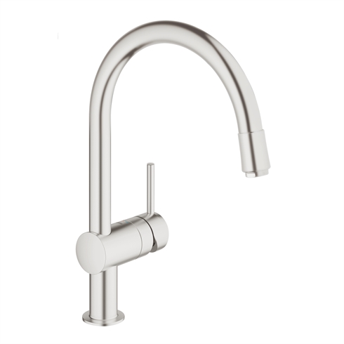 GROHE Minta køkkenarmatur med C-tud og udtræk. Supersteel