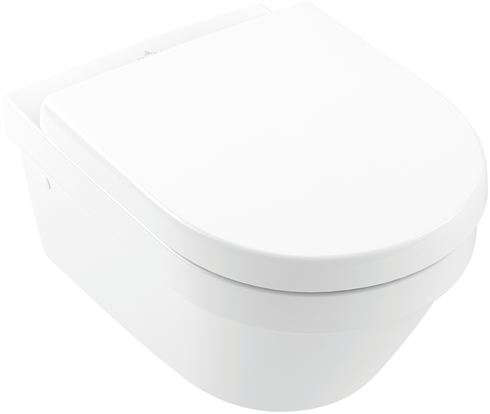 V&B Architectura væghængt toilet med softclose toiletsæde, åben skyllerand, hygienic flush