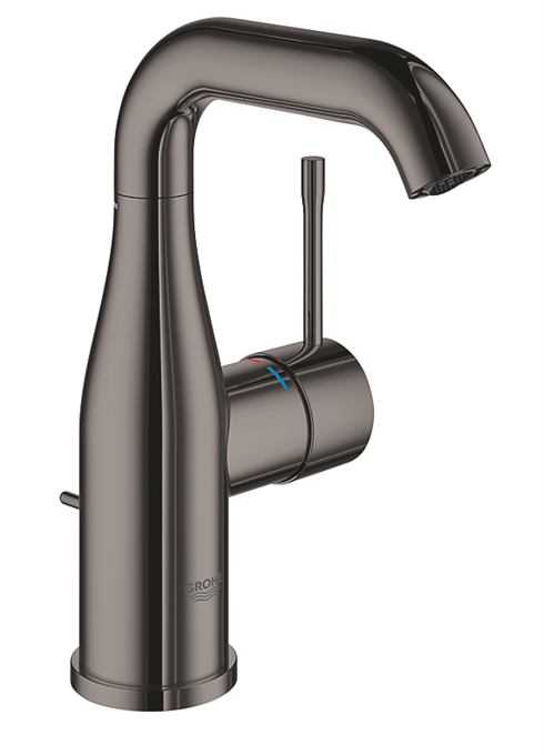 GROHE Essence M-size håndvaskarmatur med bundventil - antracit grå inspireret poleret hard graphite
