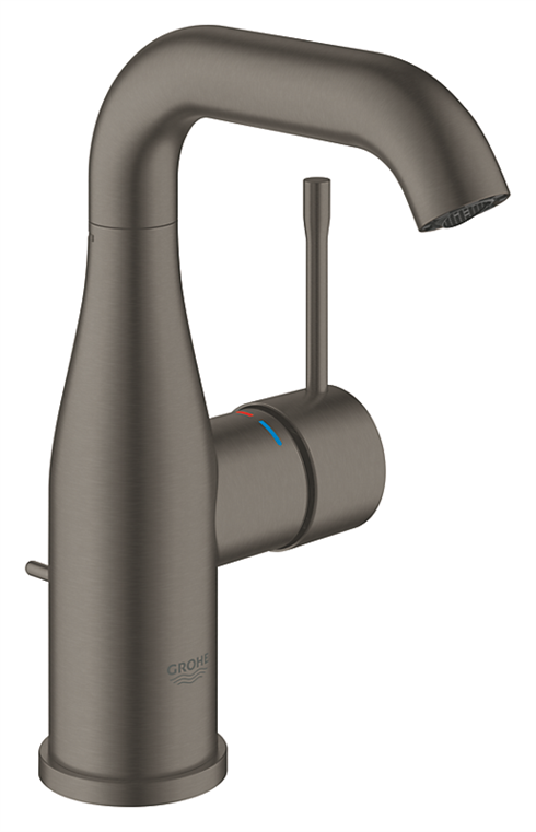GROHE Essence M-size håndvaskarmatur med bundventil - antracit grå inspireret børstet hard graphite