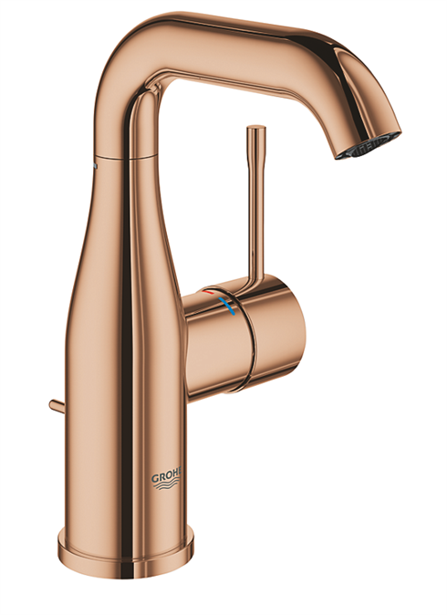 GROHE Essence M-Size håndvaskarmatur med bundventil - kobberinspirerede farve poleret warm sunset