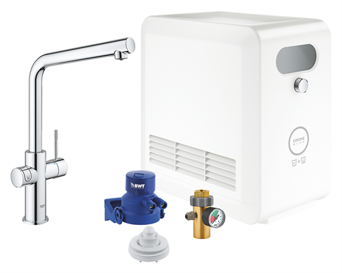 GROHE Blue Professional køkkenarmatur med køler og L-tud. Krom