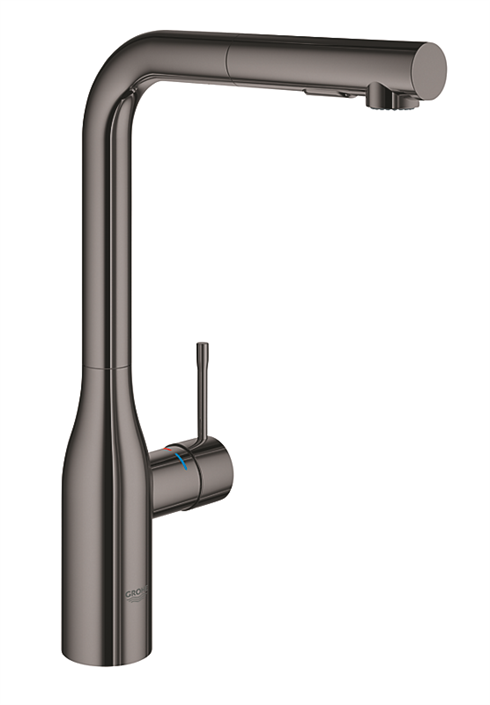 GROHE Essence køkkenarmatur med L-tud og udtræk. Poleret hard graphite