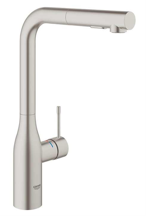 GROHE Essence køkkenarmatur med L-tud og udtræk. Supersteel