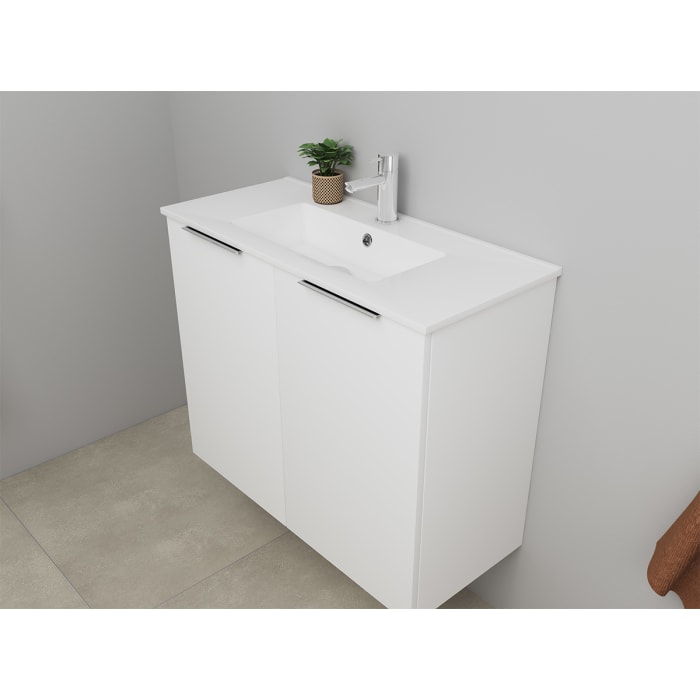 Sanibell Online usamlet møbelsæt 81x36cm mathvid med 2 låger