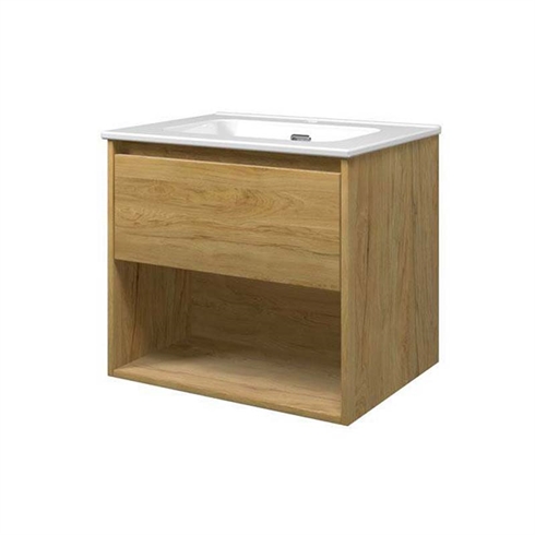 Sanibell Proline møbelsæt 60 x 46 cm, 1 skuffe, og åben hylde. Ideal eg
