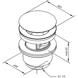 Damixa push-open-bundventil. Mathvid PVD