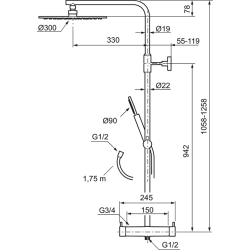 Mora INXX II brusesystem. Poleret messing PVD