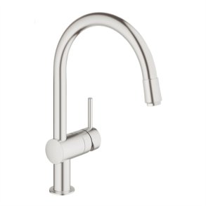 GROHE Minta kkkenarmatur med C-tud og udtrk. Supersteel
