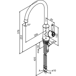  Damixa Tradition kkkenbatteri med hj tud. Poleret kobber PVD
