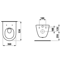 Laufen pro hngeskl LCC 53cm, boltafstand 180 mm