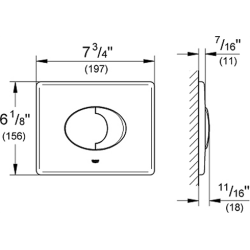 GROHE Skate Air betjeningsplade til vandret montering, krom