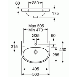 Gustavsberg Nautic hndvask m. C+, 56x43cm