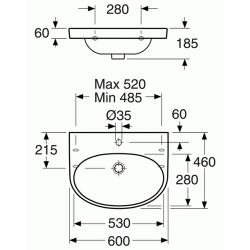 GB 5560 Nautic hndvask 600 x 460 mm