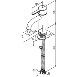 Damixa silhouet hndvaskarmatur small. Messing (pvd). Uden bundventil