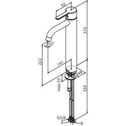 Damixa Silhouet hndvaskarmatur large mathvid. Uden bundventil