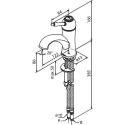 Damixa Tradition hndvaskarmatur, rubclean