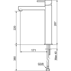 Mora hndvaskarmatur, inxx ii sharp high, brstet messing PVD