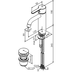 Damixa Silhouet hndvaskarmatur Medium, med antiskoldning og eco save. Krom