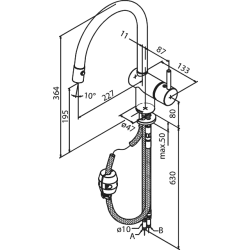 Damixa Osier kkkenarmatur med udtrk. Krom