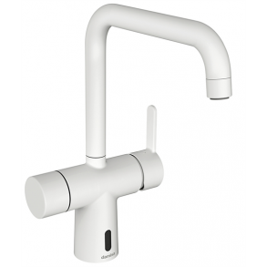Damixa Silhouet Touchless kkkenarmatur med hj J-tud og berringsfri funktion. Mat hvid 
