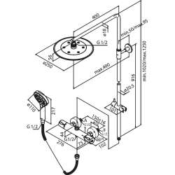 Damixa Silhouet brusesystem. Krom
