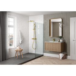 Damixa Silhouet brusesystem. Brstet messing PVD