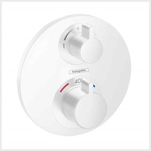hansgrohe ShowerSelect S termostatarmatur til indbygning med afspærring og omskifter til 2 udtag, mathvid