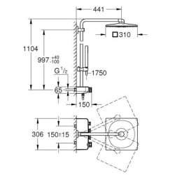 GROHE Euphoria SmartControl 310 Cube Duo brusesystem, krom