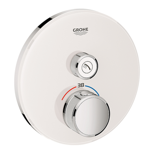 GROHE SmartControl termostatarmatur med 1 funktion, hvidt glas
