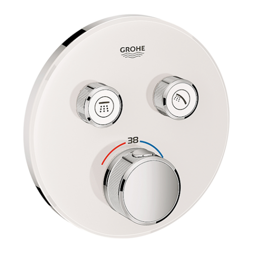 GROHE SmartControl termostatarmatur med to funktioner, hvidt glas