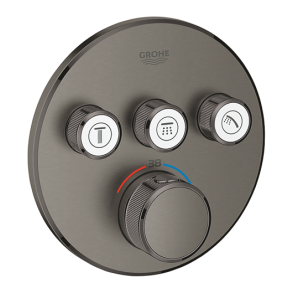 GROHE Grohtherm SmartControl termostat til indbygning, 3 ventiler. Brstet Hard Graphite