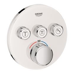 GROHE SmartControl termostatarmatur med 3 funktioner, hvidt glas