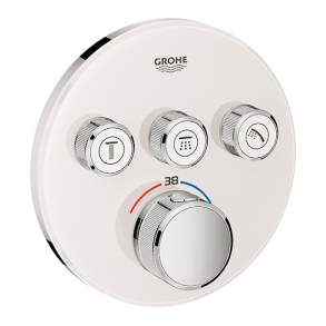 GROHE SmartControl termostatarmatur med 3 funktioner, hvidt glas