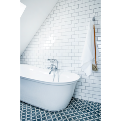 Damixa Tradition 2-grebs armatur til kar/brus. Inkl. hndbruser og slange. Krom/hvid