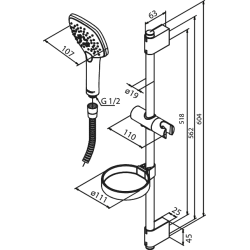 Damixa Pine Plus bruserst. Krom 