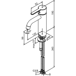 Damixa silhouet hndvaskarmatur medium. Brstet kobber pvd