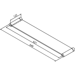 Damixa glashylde med krom beslag