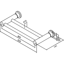 Damixa Silhouet hndkldestang dobbelt 800 mm. Matsort
