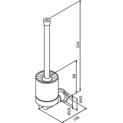 Damixa Silhouet vghngt toiletbrste. Mat sort 