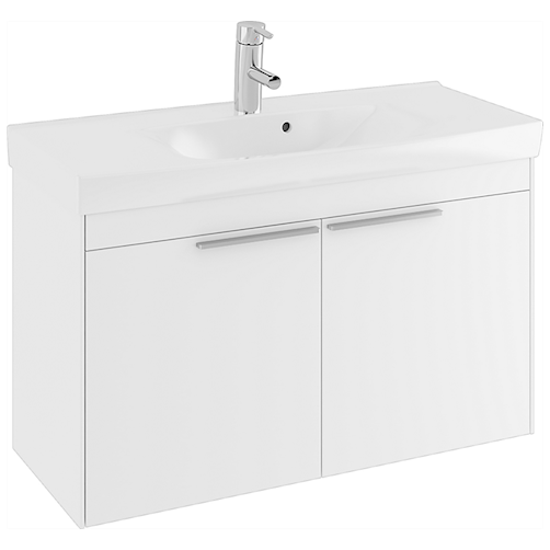 Ifö Sense møbelsæt 90 cm Compact med 2 låger og Spira vask, hvid