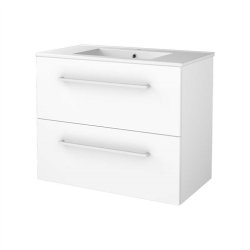 Sanibell Basicline kompakt mbelst 80x39 cm. Hvid hjglans