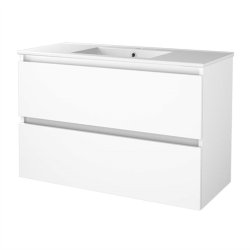 Sanibell Basicline mbelst 100x46 cm. Hvid hjglans